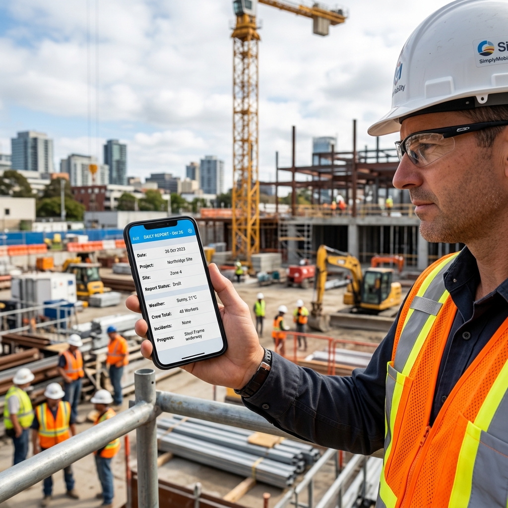 Digital daily logs and change order requests on Simply Mobility mobile client - Simply Connected Systems