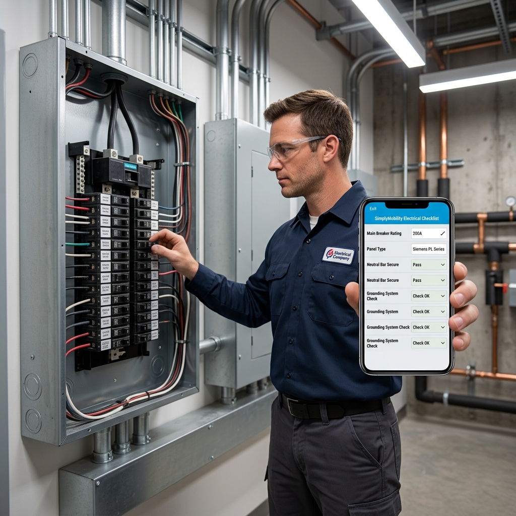 Digital electrical safety checklist on Simply Mobility mobile client - Simply Connected Systems