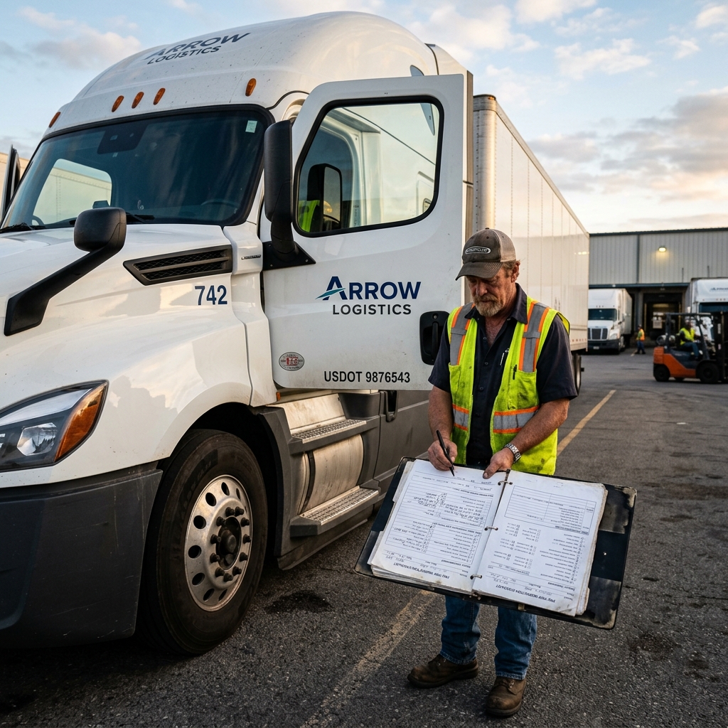 Manual CDL pre-trip inspection and vehicle compliance logs on paper - Simply Connected Systems